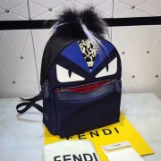 Imitation Fendi Backapck in Nylon and Leather with Blue Bag Bugs Eyes 231010 VS00909