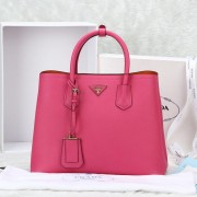 Top Prada Twin Saffiano Leather Cuir Large Tote BN2756 in Peach with Gold Hardware LSS VS00834