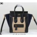 Best Imitation Celine Luggage Nano Bag Suede Leather C3308S Apricot&Black&Royal VS05922