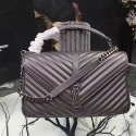 Best Quality Imitation Saint Laurent Top Handle Bag in Grey Matelasse Leather 392738 VS01689