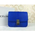 Celine Classic Box Small Flap Bag Snake Leather 11042 Blue VS07600