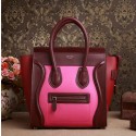 Celine Luggage Micro Boston Bag Original Leather 3307 Rose&Burgundy&Wine VS04226