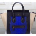Celine Luggage Mini Tote Bag Snake Leather CTS3308 Royal&Black&OffWhite VS09514