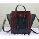 Celine Luggage Nano Bag Original Leather CT3308S Royal&Burgundy VS01626