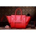 Celine Luggage Phantom Square Tote Bag 3341 in Orange Red Clemence Leather VS08336