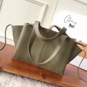 Celine Medium Tri Fold Shoulder Bag in Light Green Smooth Calfskin 030402 VS09298