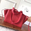 Celine Medium Tri Fold Shoulder Bag in Red Smooth Calfskin 030402 VS06666