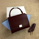 Celine mini Trapeze Bag Original Leather CL005 Burgundy&SkyBlue VS09621