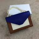 Celine Pocket Handbag Seashell Smooth Calfskin 175383 Brown&White&Royal VS01839