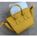 Celine Tie Nano Top Handle Bag Grain Leather 98313 Yellow VS00981