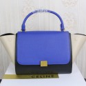 Celine Trapeze Bag Original Leather CT3342 Blue&Black&OffWhite VS00314