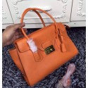 Copy Hot Prada Tote Bag Flap Handbag BN3033 in Orange Saffiano Leather Fug VS05244