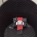 Copy Prada Jewels Ribbon Calf Leather Bag Black and Red 1BD067 VS04871