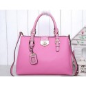 Copy Quality Prada Original Leather Tote Bag BN8019 Pink VS06593
