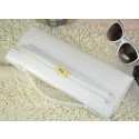 Designer Imitation Hermes Kelly Clutch Bag Croco Leather K31 White VS01825