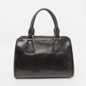 Fake Prada Import Original Burnished Leather Tote Handbag BN2205 in Black XZ VS00854