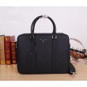 Fake Prada Original Leather Briefcase P8686 Black VS06277