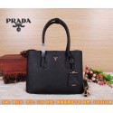 Fake Prada Original Leather Tote Bags BN2756 Black VS08833