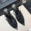 Fake Saint Laurent Calf Leather Sandals Black Y080207 VS03998