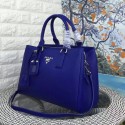 Fashion Replica Prada Litchi Leather Double Tote Bag Blue BN2970 VS06442