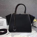 Fendi 3Jours Tote Bag Original Leather Black with Blue Lining F280501 VS00253