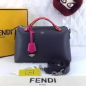 Fendi By The Way Small Boston Bag Original Leather Black&Red FD0805 VS04464