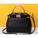 Fendi mini Peekaboo Bag Sheepskin Leather FD520885 Black&Red VS05541