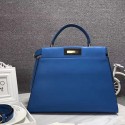 Fendi Peekaboo Tote Bag Dark Blue Original Leather F280503 VS06862