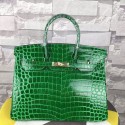 Hermes Birkin 35CM Tote Bag Green Crocodile Leather B06222 VS03851