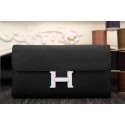 Hermes Constance Long Wallets Original Leather HA909 Black VS07369