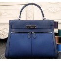 Hermes Kelly Lakis Tote Bag H3658 Blue VS01903