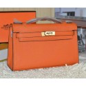 Hermes MINI Kelly 22cm Tote Bag Calfskin Leather Orange VS08277