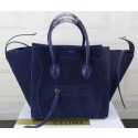 High Quality Imitation Celine Luggage Phantom Tote Bag Suede Leather CT13341 Royal VS03246