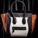 Imitation AAA Celine Luggage Micro Boston Bag Original Goat Leather CLT3307 White&Black&Brown VS06634