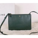 Imitation Celine Trio Calfskin Leather Shoulder Bag C27002 Green VS08949