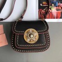 Imitation Cheap Miu Miu Goat Leather Shoulder Bag Black 5BD030 VS09557