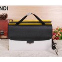 Imitation Fendi Demi Jour Bag Saffiano Leather F6070 Black&White&Yellow VS02648