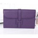 Imitation Hermes Jige Clutch Bag Calfskin Leather HQ864 Purple VS03825