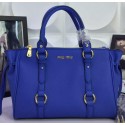 Imitation miu miu Top Handle Bag Sheepskin Leather M6809 Blue VS06265
