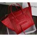 Knockoff Celine Luggage Phantom Tote Bag Croco Leather 3341 Red VS02699