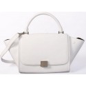 Knockoff Celine mini Trapeze Top Handle Bag Smooth Leather C88039 White VS07258