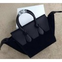 Knockoff Celine Tie Nano Top Handle Bag Suede Leather 98313 Black VS07088