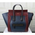 Knockoff Cheap Celine Luggage Mini Tote Bag Original Leather Ci3308 Royal&Burgundy&Black VS09008