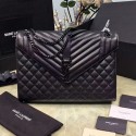 Knockoff Luxury Yves Saint Laurent Large Chain Shoulder Bag Black Calfskin Y221250 VS02938