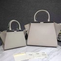 Luxury Fendi 3Jours Tote Bag Grey Original Leather F280501 VS09135