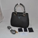Mingdu Prada Saffiano Calf Leather Bow Tote Bag BN2245 in Black VS06038