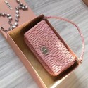 Miu Miu Crystal Nappa Leather Tote Handle Bag Pink 5BB018 VS08028