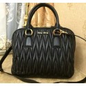 miu miu Matelasse Original Leather Tote Bags RN0097 Black VS00946