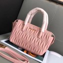 Miu Miu Matelassse Nappa Leather Top Handle Bag Pink 5BB020 VS04892