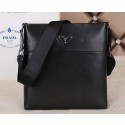 Prada Calfskin Leather Messenger Bag P250013 Black VS04820